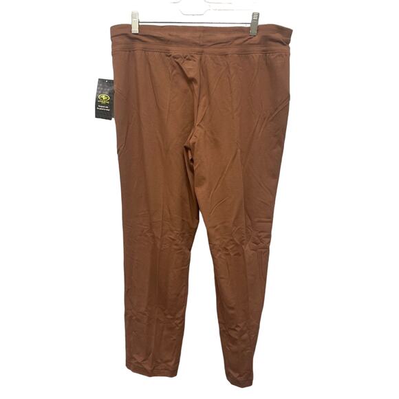 New Athletic Work Women Coffee Brown Medium Petite Elastic Drawstring Yoga Pants - Picture 3 of 4